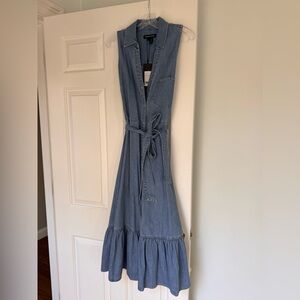 Veronica Beard Edwina Sleeveless Midi Dress, Denim, size 6